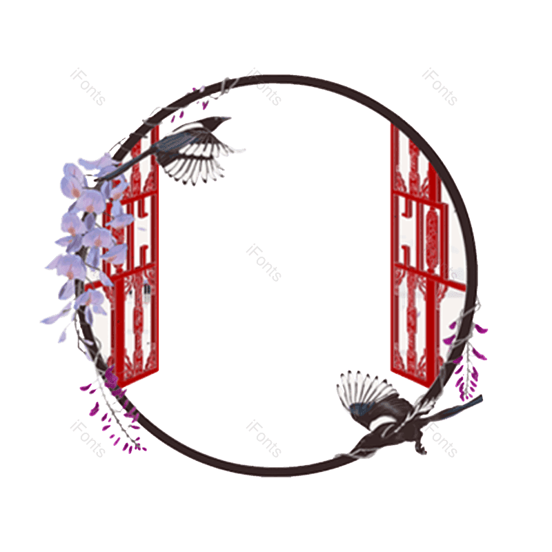 花纹图片,复古花纹元素,小鸟PNG,边框装饰免抠素材